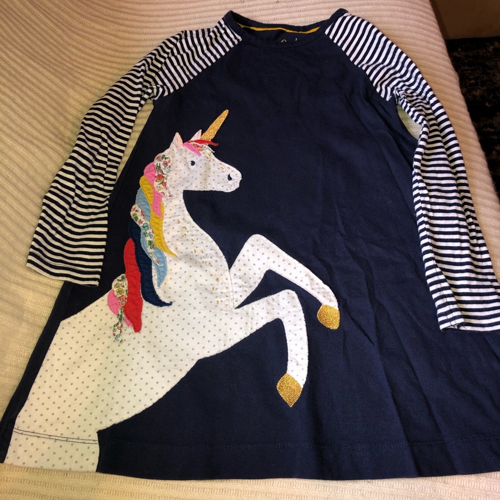 Mini Boden 5/6 EUC Unicorn Dress